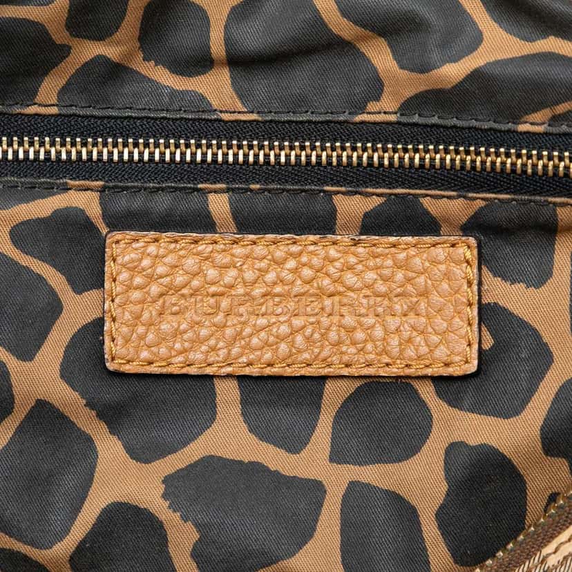 Burberry Small Haymarket Check Coated Canvas Animal Print Blaze Satchel Brown Canvas Good condition - Box View