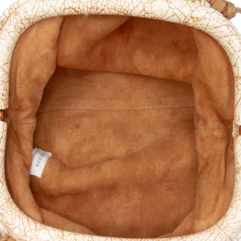 Bottega Veneta Crackled Calfskin The Mini Pouch Crossbody Brown Leather Good condition - Model View