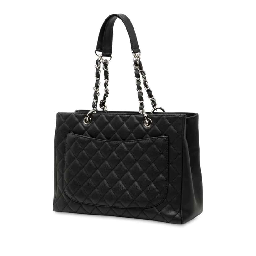 Chanel Caviar Grand Shopping Tote Black Leather Good condition - Back View