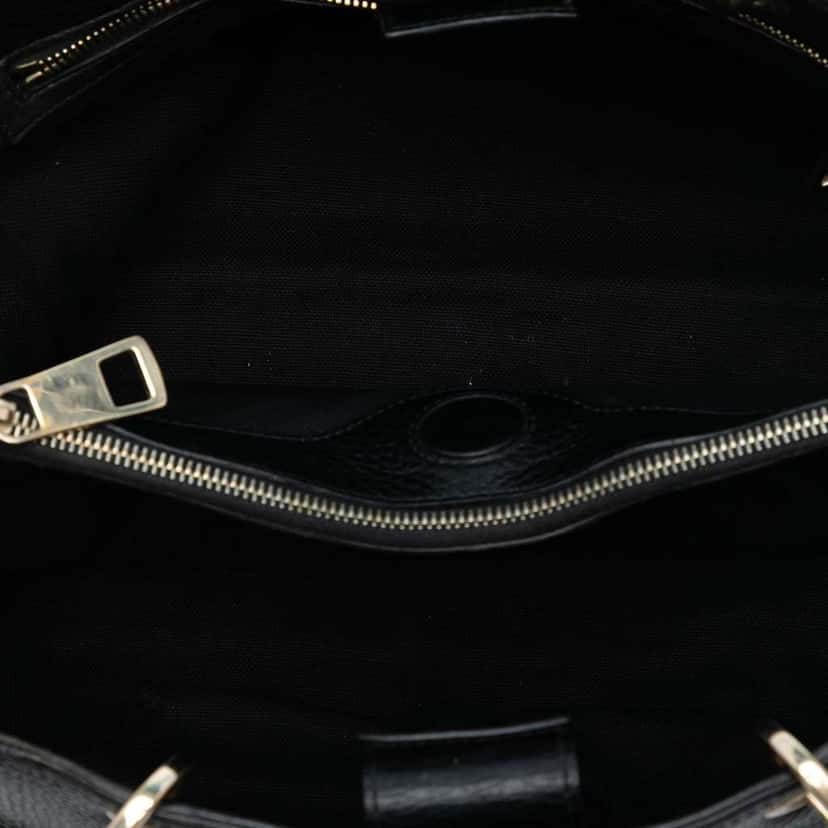 Gucci Medium Calfskin Bamboo Shopper Satchel Black Leather Very good condition - Model View