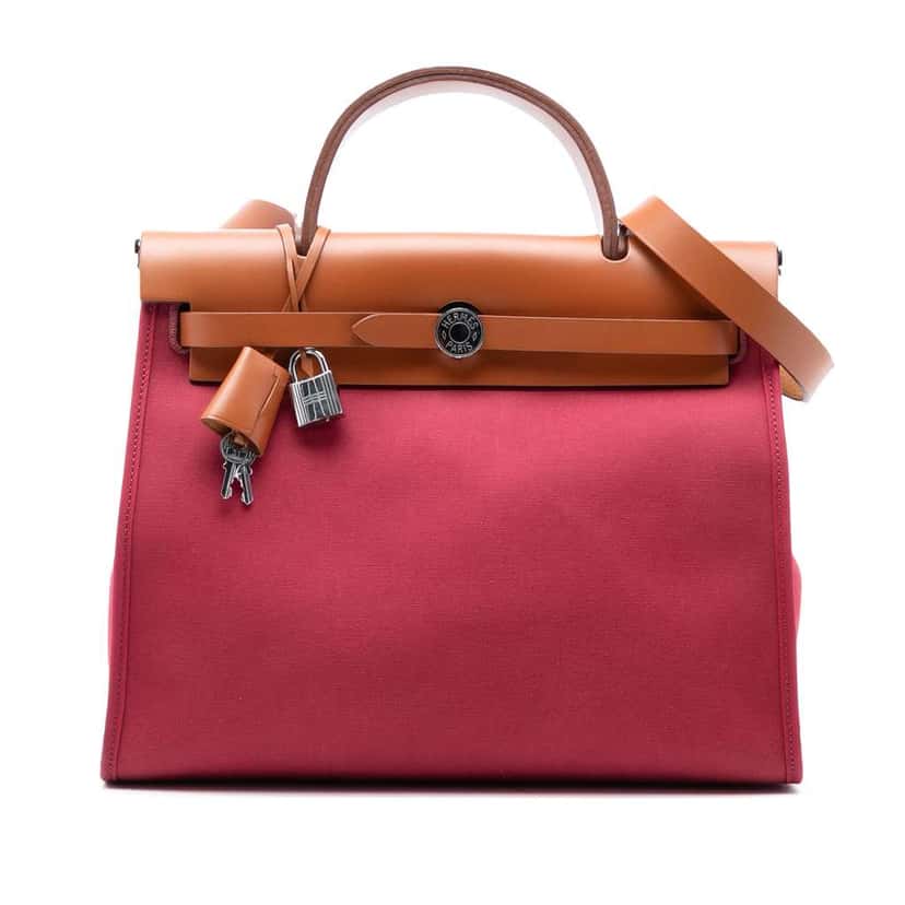 Hermès Toile Herbag Zip 31 Pink Canvas Good condition - Front View