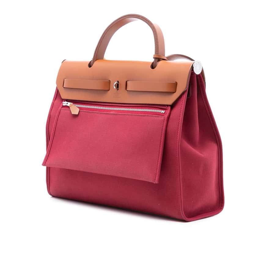 Hermès Toile Herbag Zip 31 Pink Canvas Good condition - Back View