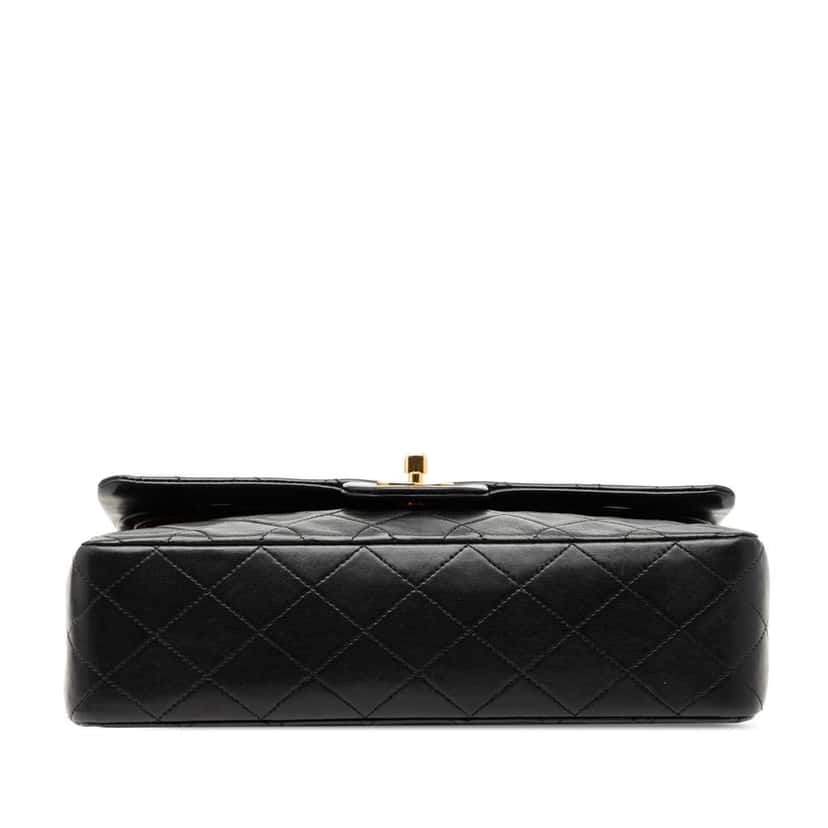 Chanel Medium Classic Lambskin Double Flap Black Leather Good condition - Inside View