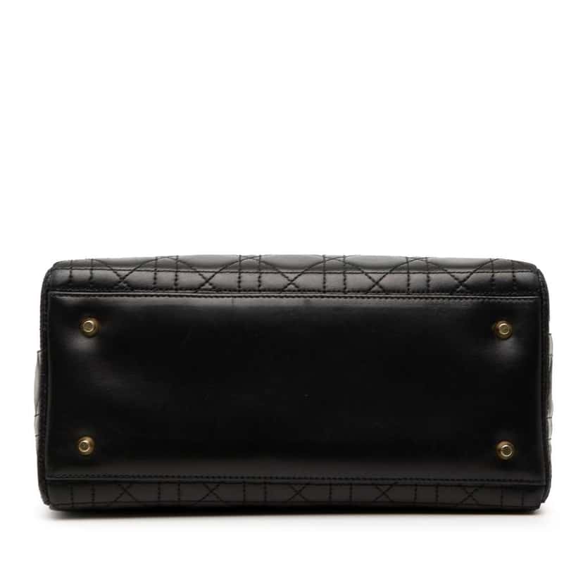 Dior Medium Lambskin Cannage Lady Dior Black Leather Good condition - Inside View