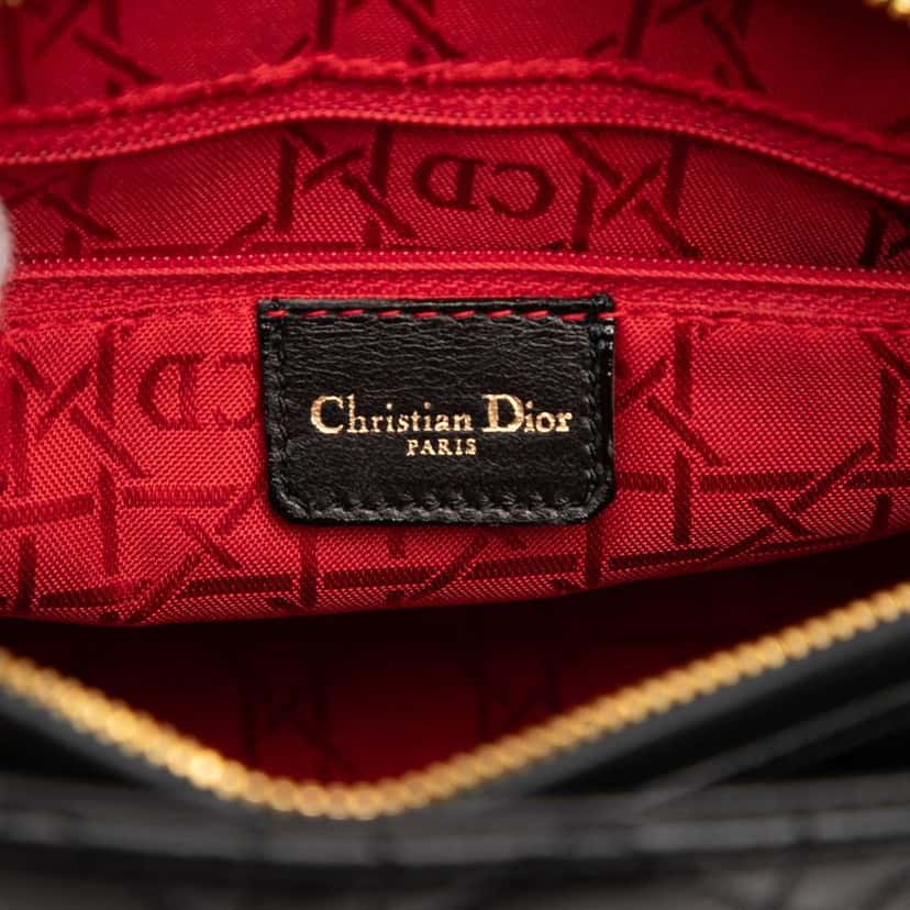 Dior Medium Lambskin Cannage Lady Dior Black Leather Good condition - Box View