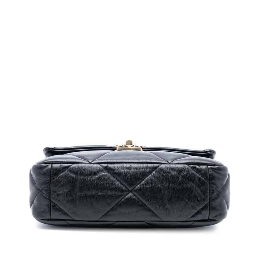 Chanel Medium Lambskin 19 Flap Black Leather Good condition - Inside View