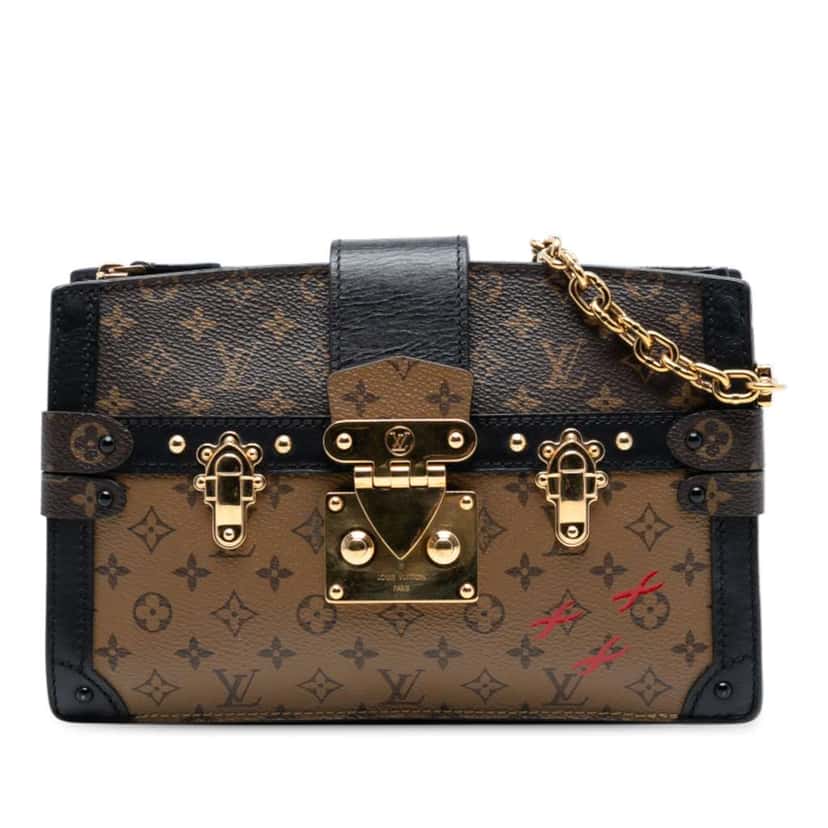 Louis Vuitton Monogram Reverse Trunk Clutch Brown Good condition - Front View