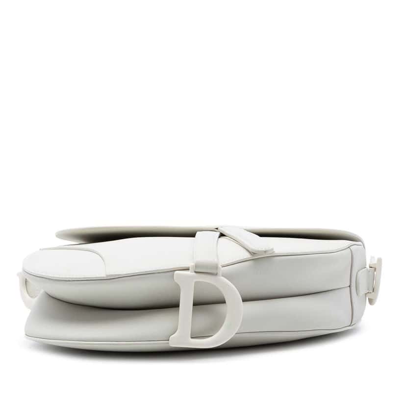 Dior Ultra Matte Calfskin Saddle Bag White Leather Very good condition - Inside View