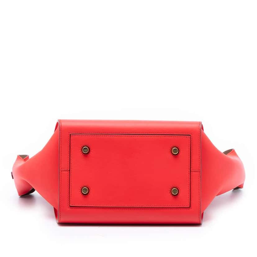 Celine Small Smooth Calfskin Tie Knot Handbag Red Leather Good condition - Inside View