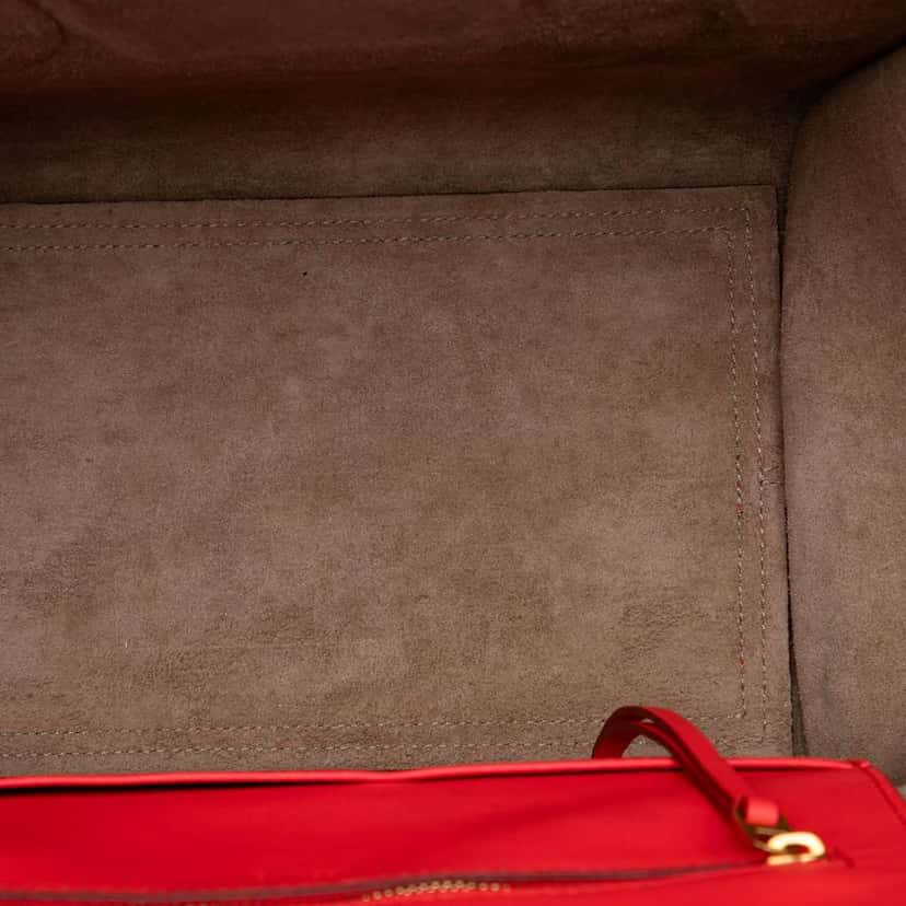 Celine Small Smooth Calfskin Tie Knot Handbag Red Leather Good condition - Model View