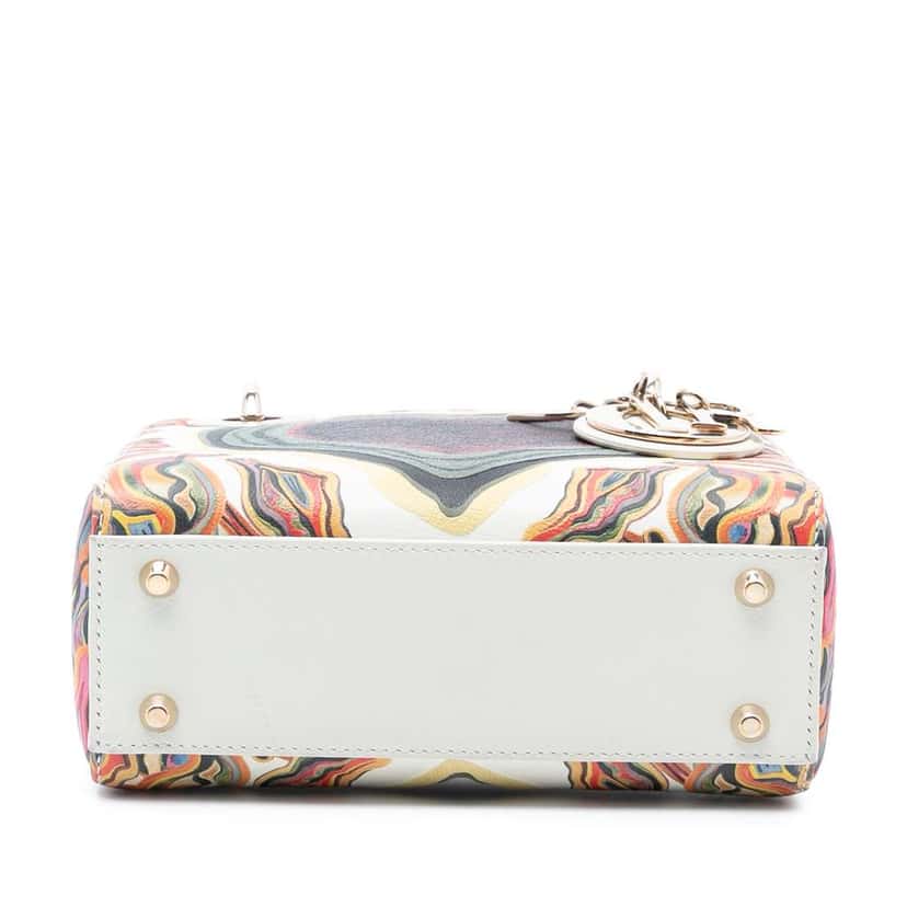 Dior Limited Edition Mini Calfskin Lady DiorAmour Lady Dior White Leather Very good condition - Inside View