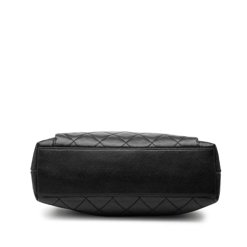 Chanel CC Caviar Front Pocket Shoulder Bag Black Leather Good condition - Inside View