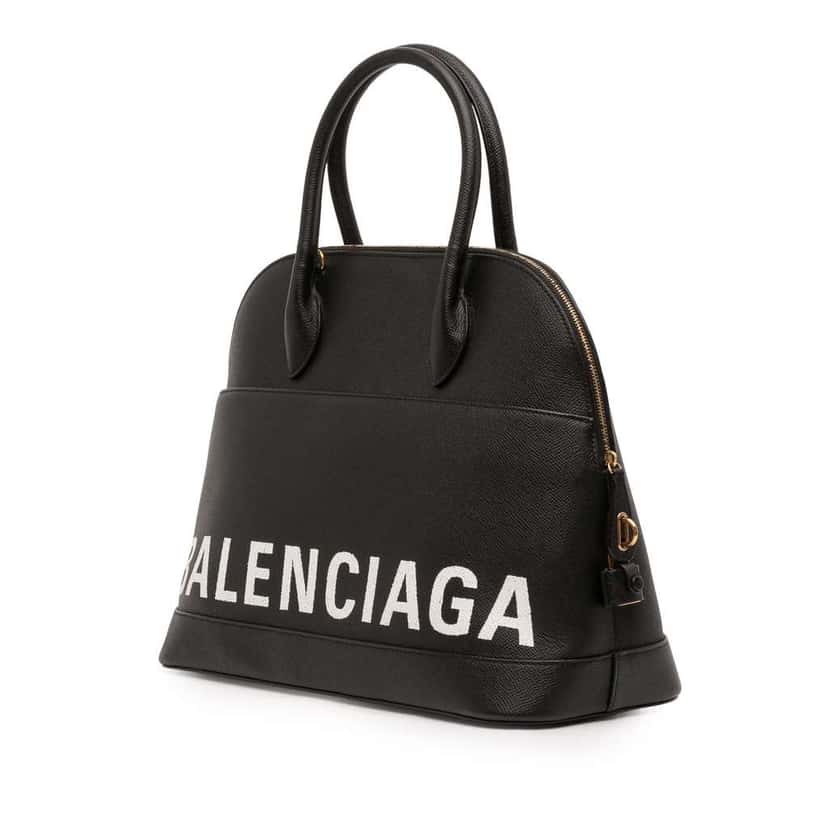 Balenciaga M Grained Calfskin Ville Top Handle Bag Black Leather Very good condition - Back View