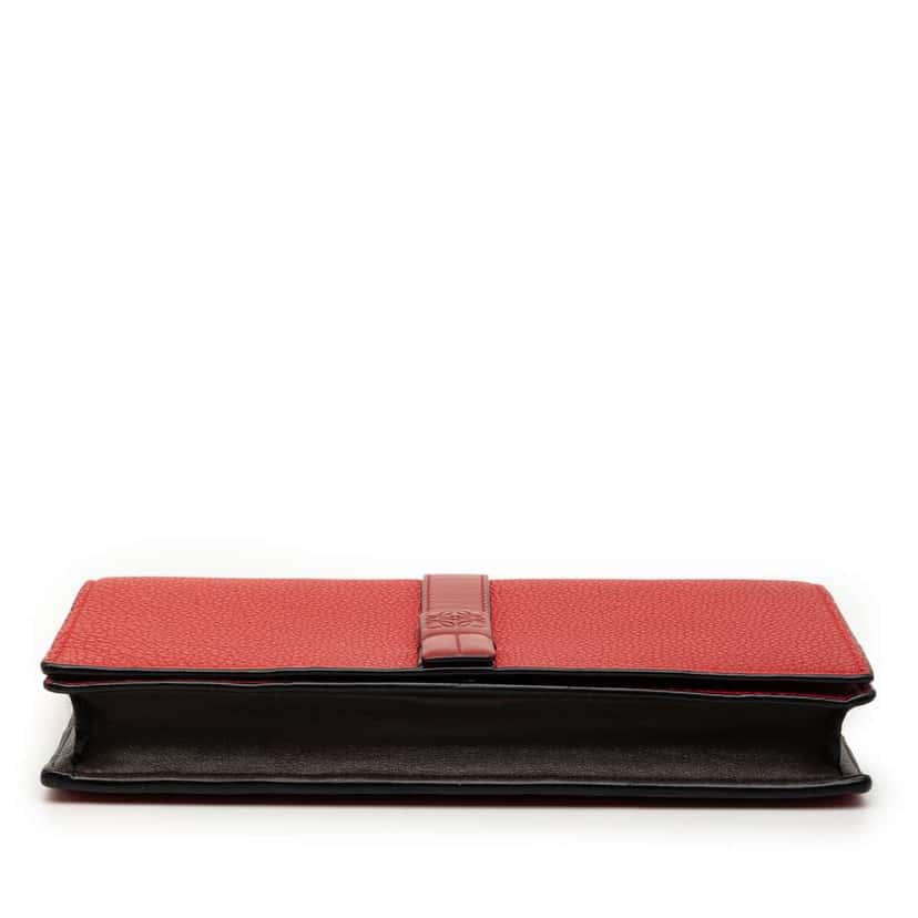 Loewe Pebbled Calfskin Wallet on Chain Red Leather Good condition - Inside View