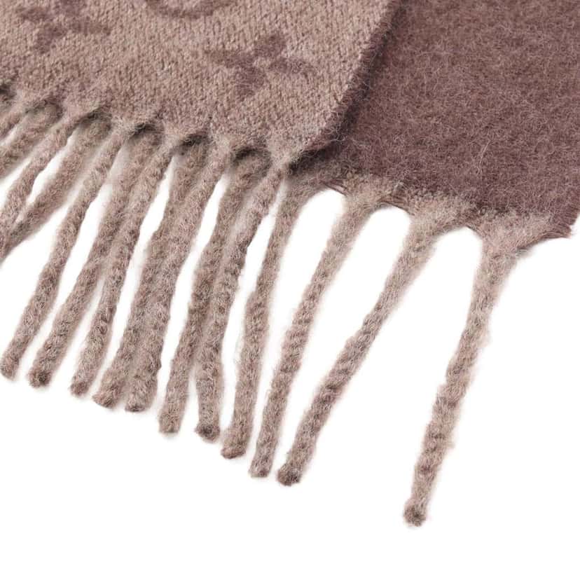 Louis Vuitton Monogram Gradient Hazelnut Scarf Brown Wool Good condition - Model View