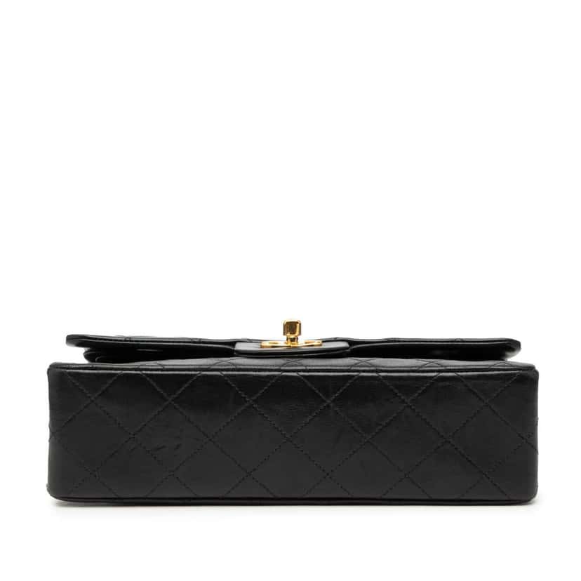 Chanel Small Classic Lambskin Double Flap Black Leather Good condition - Inside View