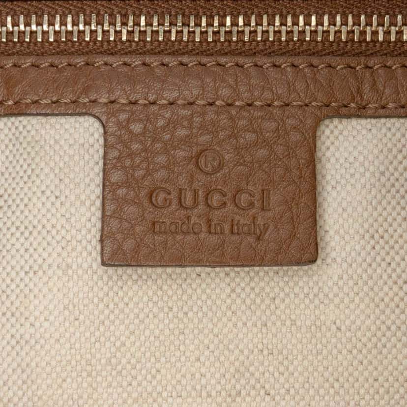 Gucci Tall Leather Bamboo Shopper Tote Brown Leather Good condition - Box View