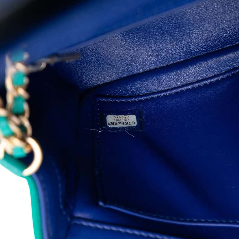 Chanel Small Jersey CC Filigree Flap Blue Cotton Very good condition - Box View