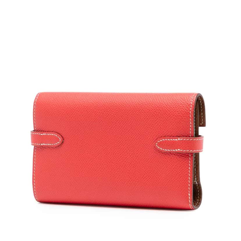 Hermès Epsom Kelly Depliant Wallet Red Leather Very good condition - Back View