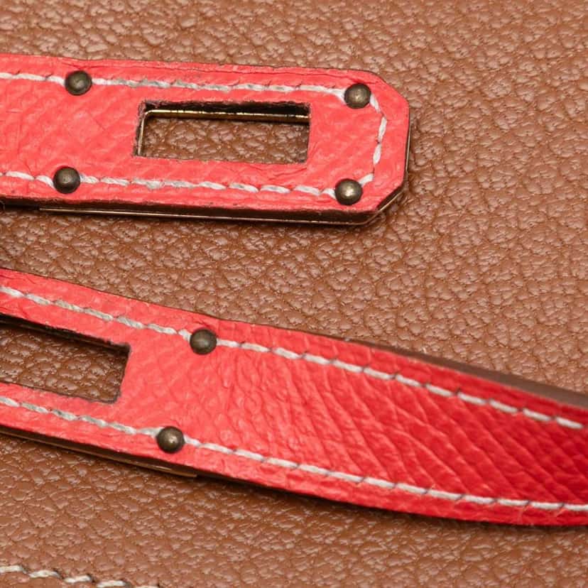 Hermès Epsom Kelly Depliant Wallet Red Leather Very good condition - Model View