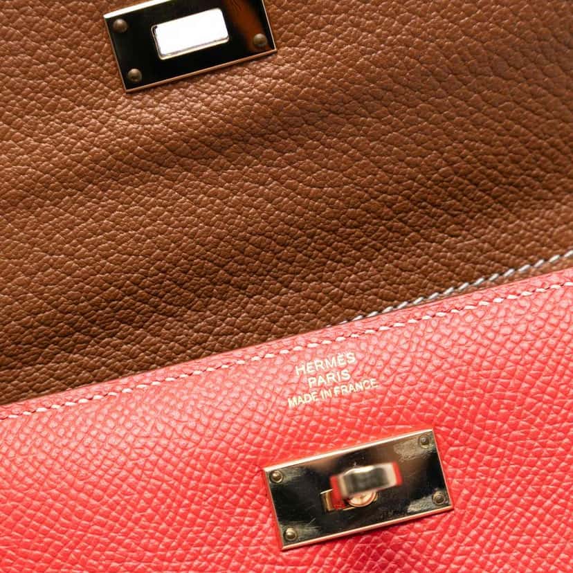 Hermès Epsom Kelly Depliant Wallet Red Leather Very good condition - Box View