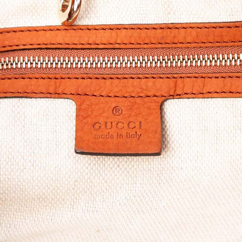 Gucci Medium Nubuck Leather Soho Chain Tote Orange Leather Good condition - Box View
