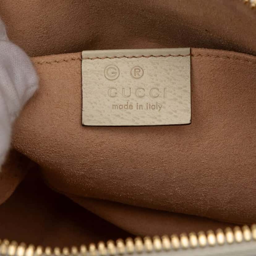 Gucci Small Calfskin Ophidia Dome Crossbody White Leather Good condition - Box View