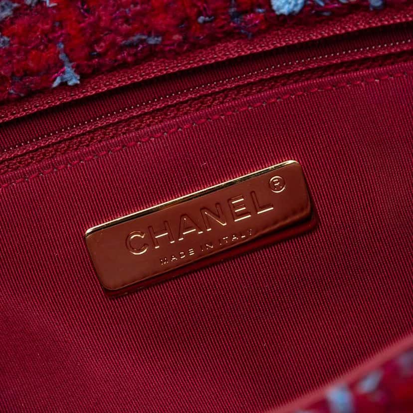 Chanel Large Tweed 19 Flap Purple Tweed Good condition - Box View