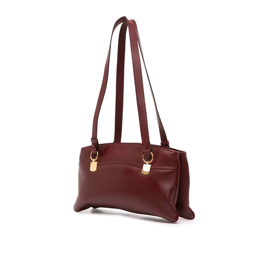 Gucci Large Leather Arli Shoulder Bag Red Leather Good condition - Back View