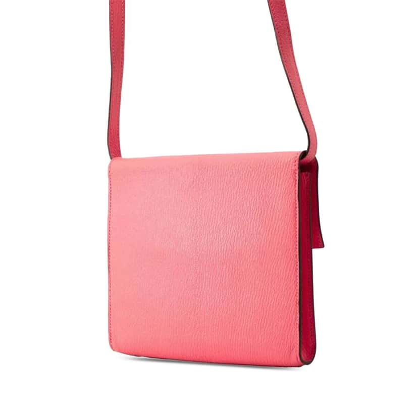 Hermès Chevre Mysore Clic 16 Wallet On Strap Pink Leather Good condition - Back View