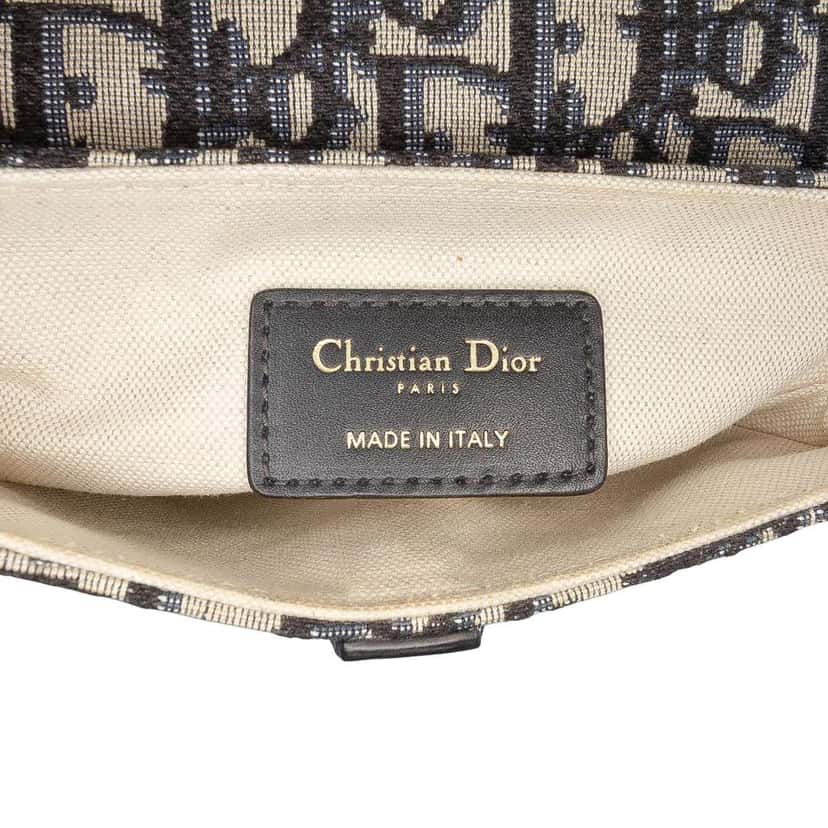 Dior Mini Oblique Canvas Saddle Bag Blue Canvas Very good condition - Box View