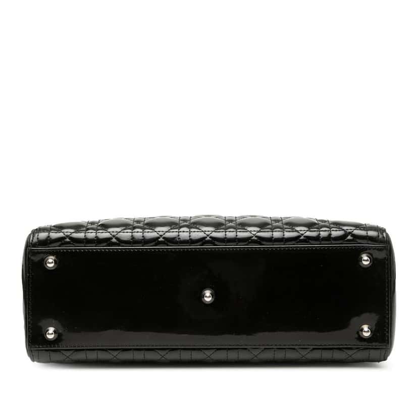 Dior Large Patent Cannage Lady Dior Black Leather Very good condition - Inside View
