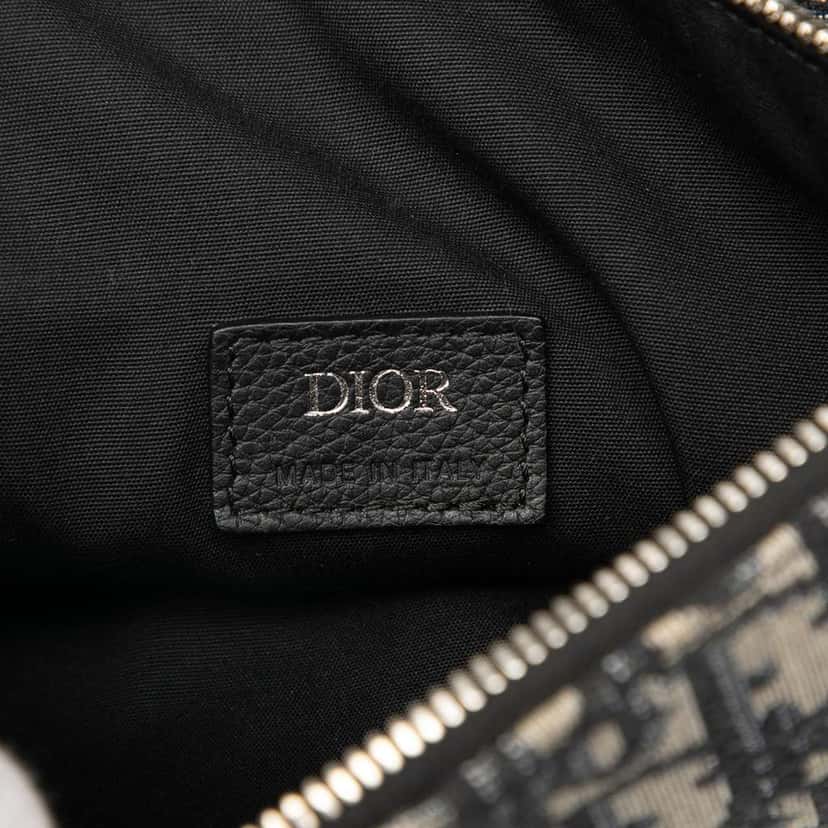 Dior Oblique Canvas Saddle Crossbody Blue Canvas Good condition - Box View