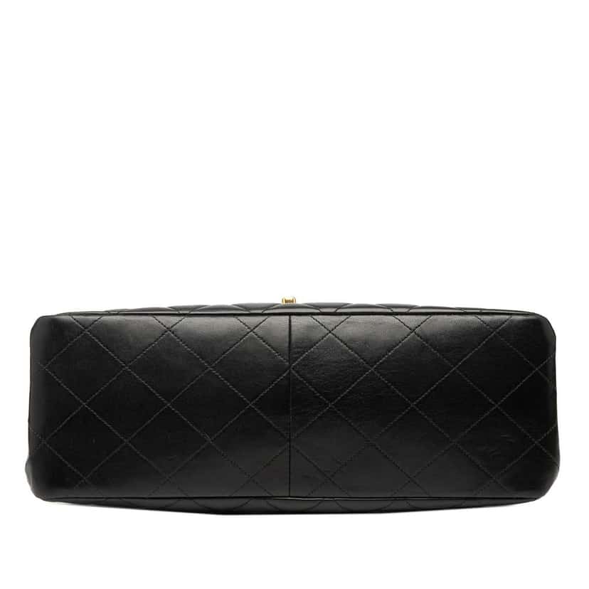 Chanel Jumbo Quilted Lambskin Double Sided Flap Black Leather Good condition - Inside View