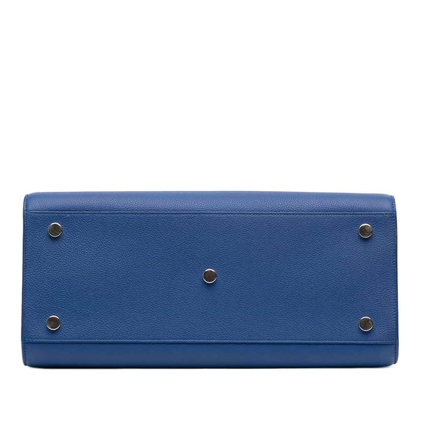 Saint Laurent Small Leather Sac De Jour Satchel Blue Leather Good condition - Inside View