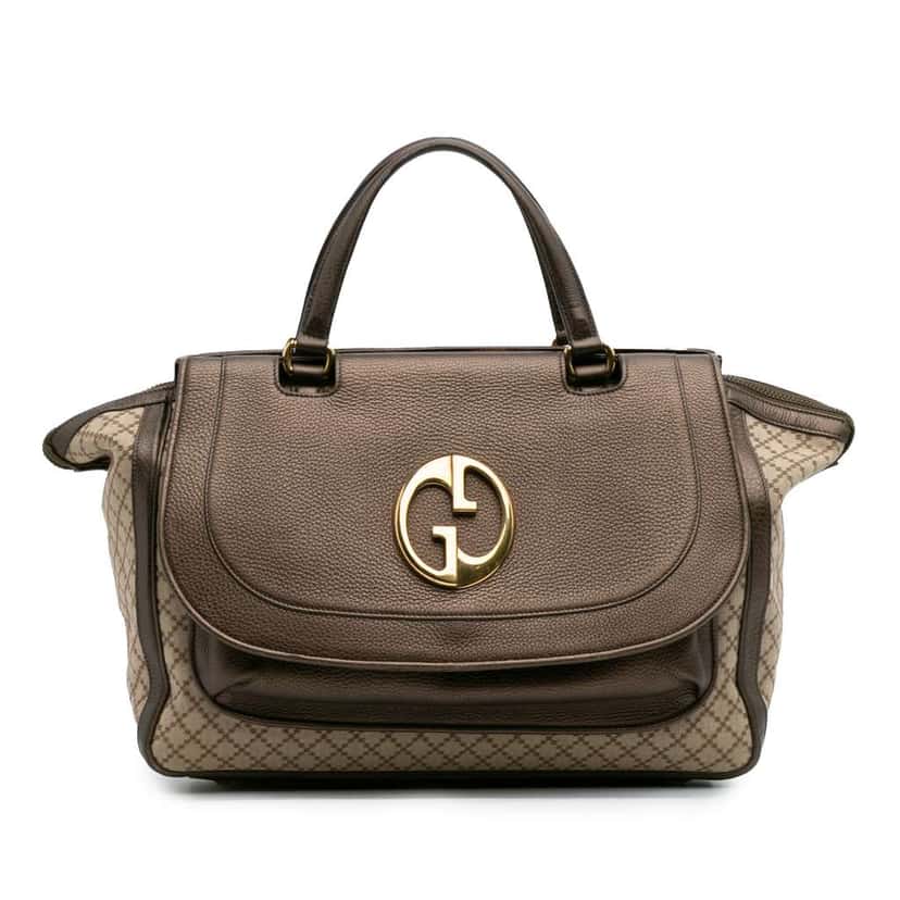 Gucci Medium Diamante Canvas 1973 Handbag Brown Canvas Good condition - Front View