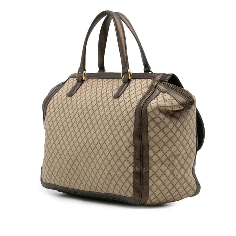 Gucci Medium Diamante Canvas 1973 Handbag Brown Canvas Good condition - Back View