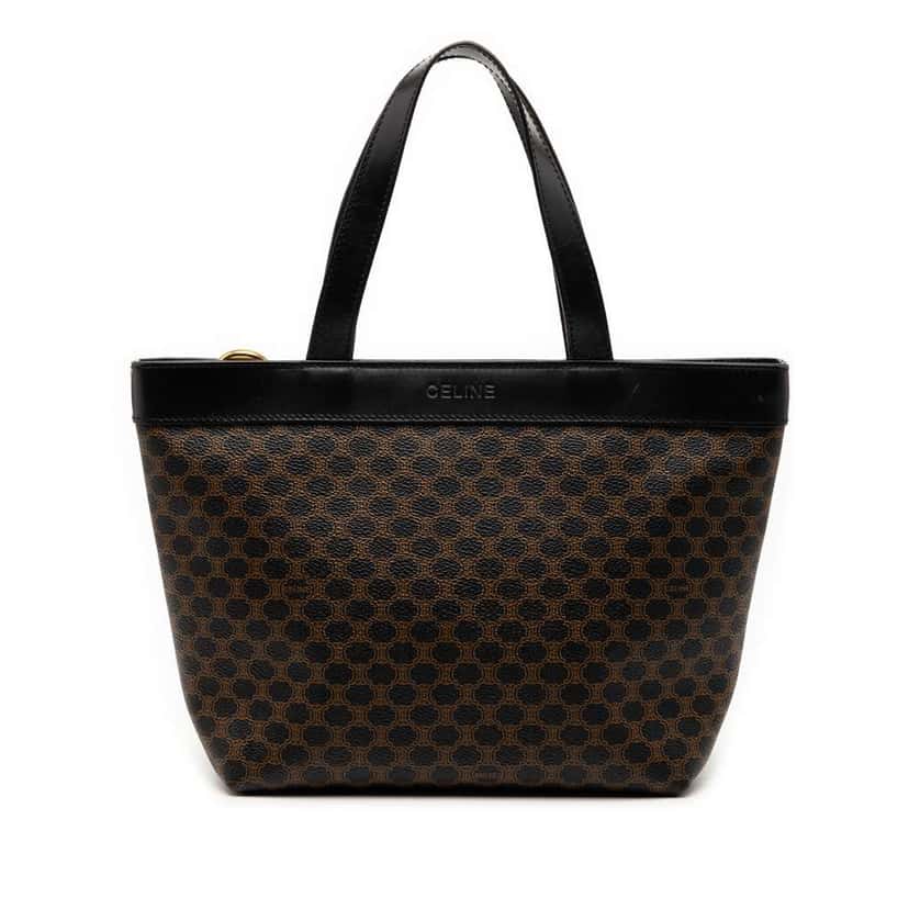 Celine Macadam Coated Canvas Handbag Black Canvas Good condition - Front View