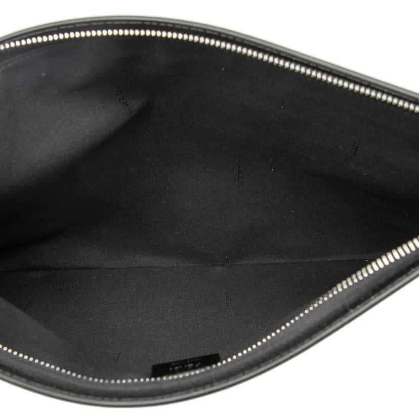 Fendi Large Zucca Canvas Flat Pouch Black Canvas Good condition - Model View