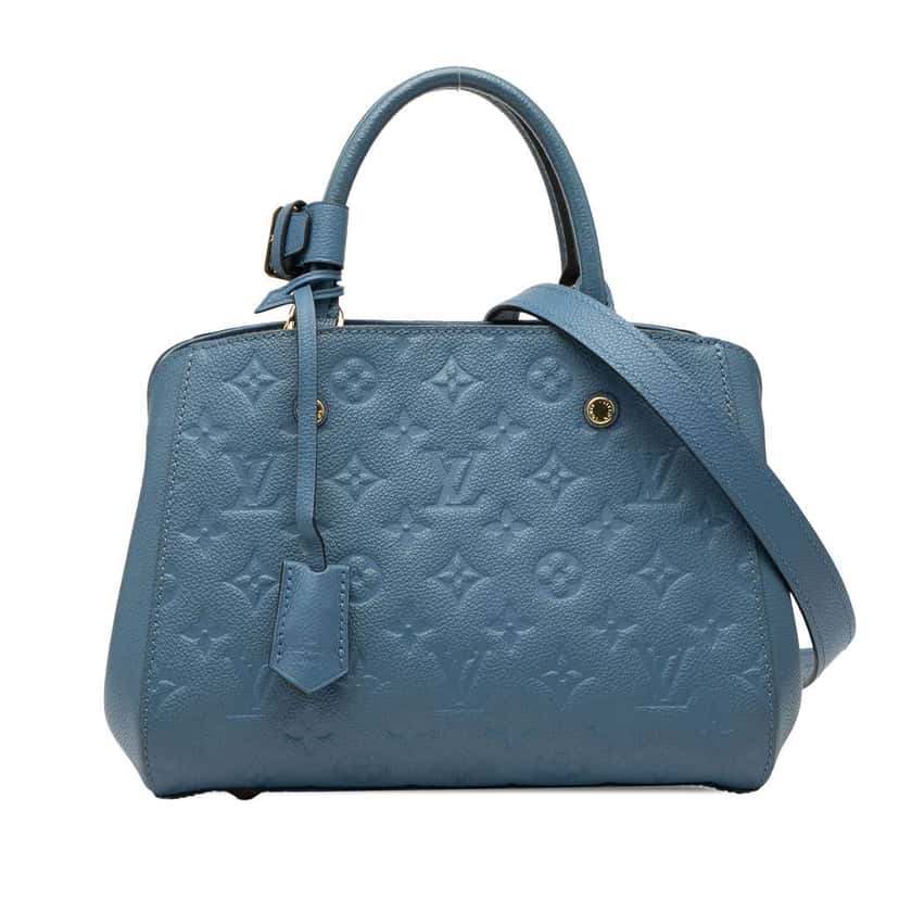 Louis Vuitton Monogram Empreinte Montaigne BB Blue Leather Good condition - Front View