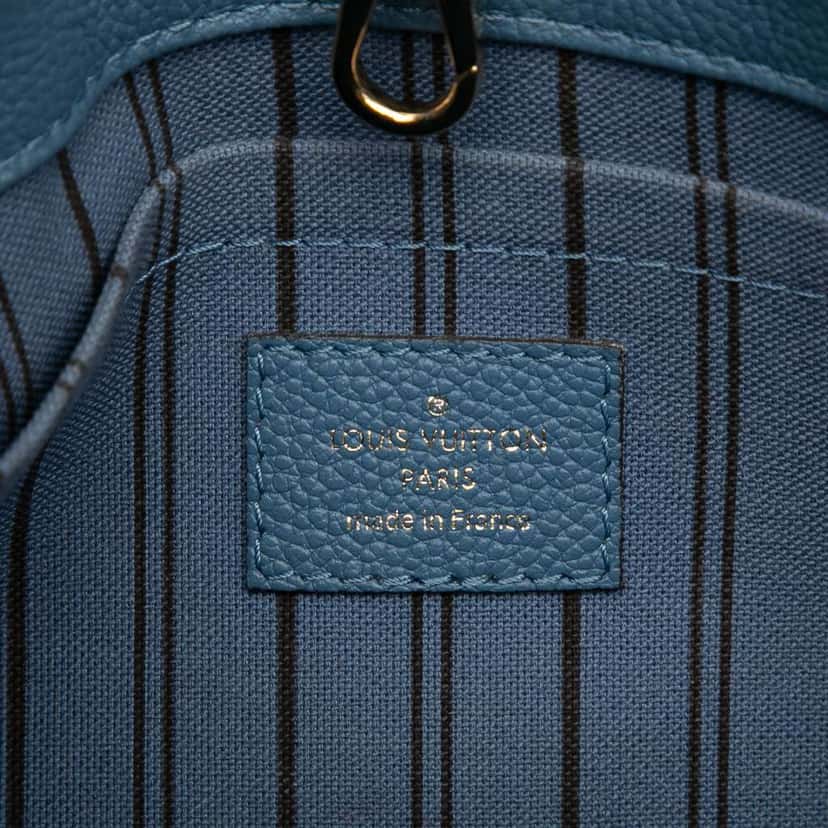 Louis Vuitton Monogram Empreinte Montaigne BB Blue Leather Good condition - Box View