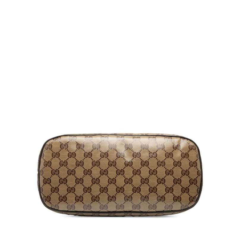 Gucci Medium GG Crystal Dome Satchel Brown Leather Good condition - Inside View