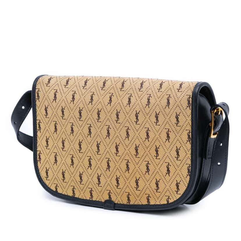 Saint Laurent Medium Canvas Monogram All Over Crossbody Brown Canvas Good condition - Back View