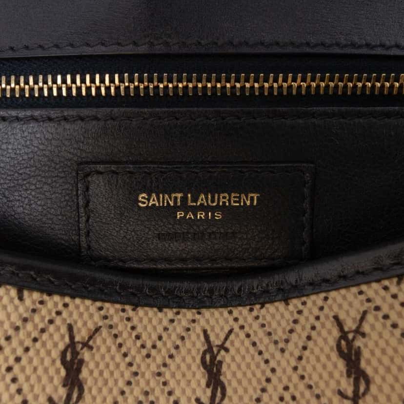 Saint Laurent Medium Canvas Monogram All Over Crossbody Brown Canvas Good condition - Box View
