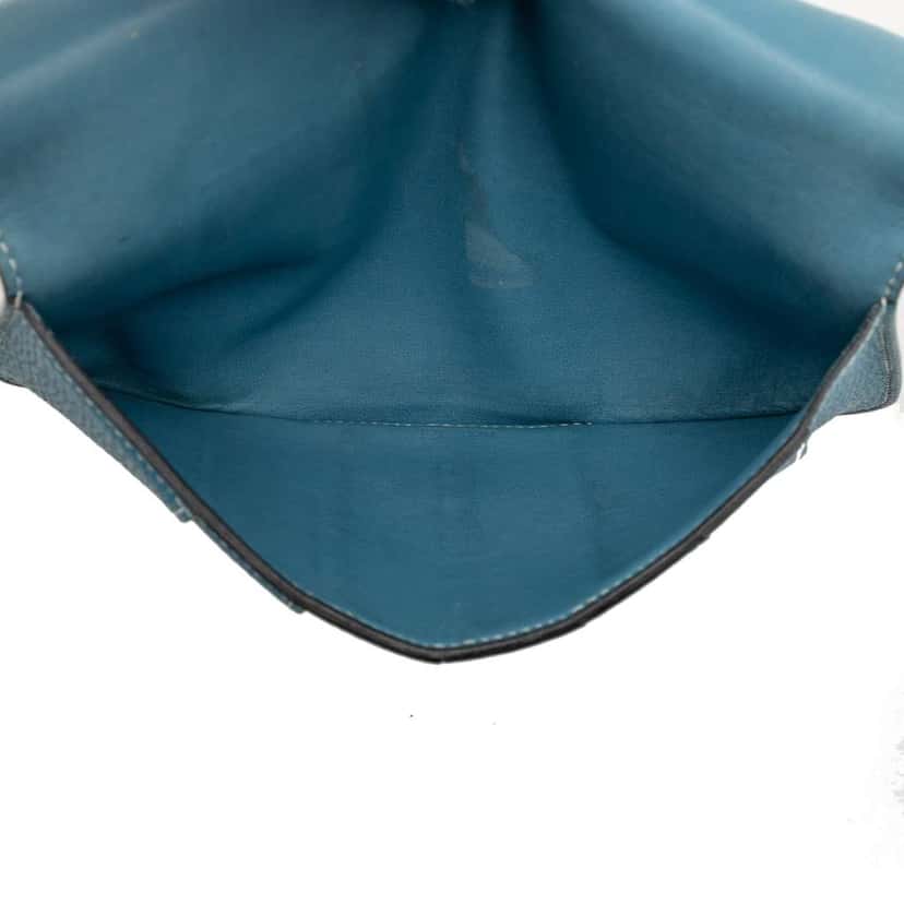 Hermès Togo Dogon Long Wallet Blue Leather Good condition - Model View