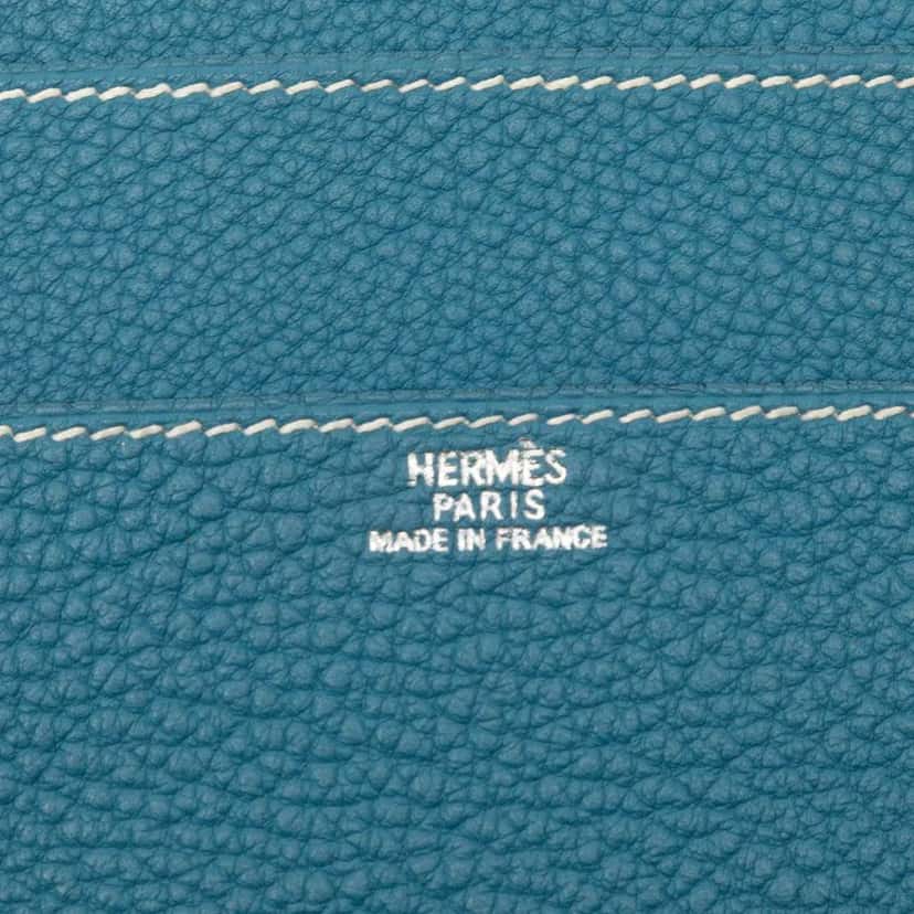 Hermès Togo Dogon Long Wallet Blue Leather Good condition - Box View