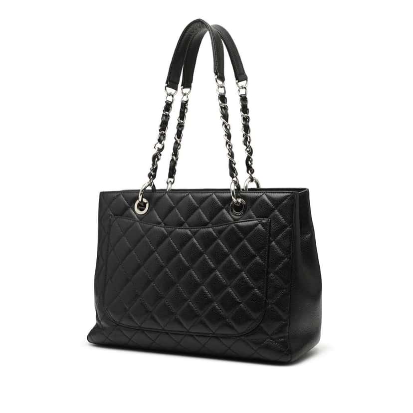 Chanel Caviar Grand Shopping Tote Black Leather Good condition - Back View