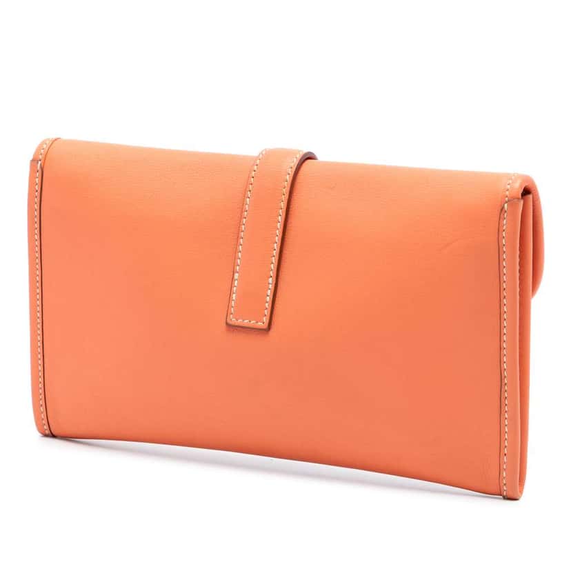 Hermès Swift Jige Duo Orange Leather Good condition - Back View