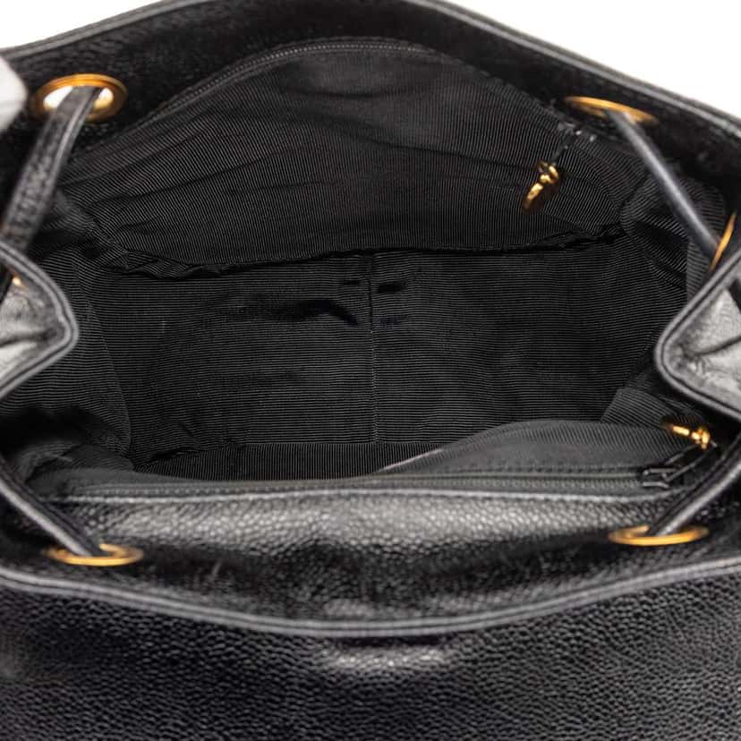 Chanel Caviar Triple CC Backpack Black Leather Very good condition - Model View