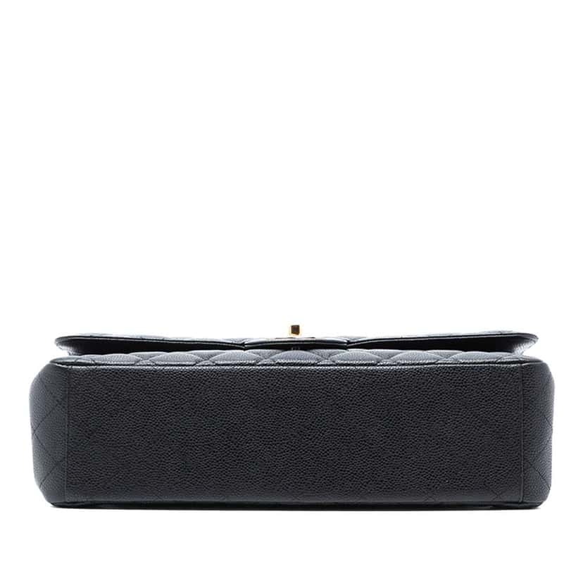 Chanel Maxi Classic Caviar Double Flap Black Leather Good condition - Inside View